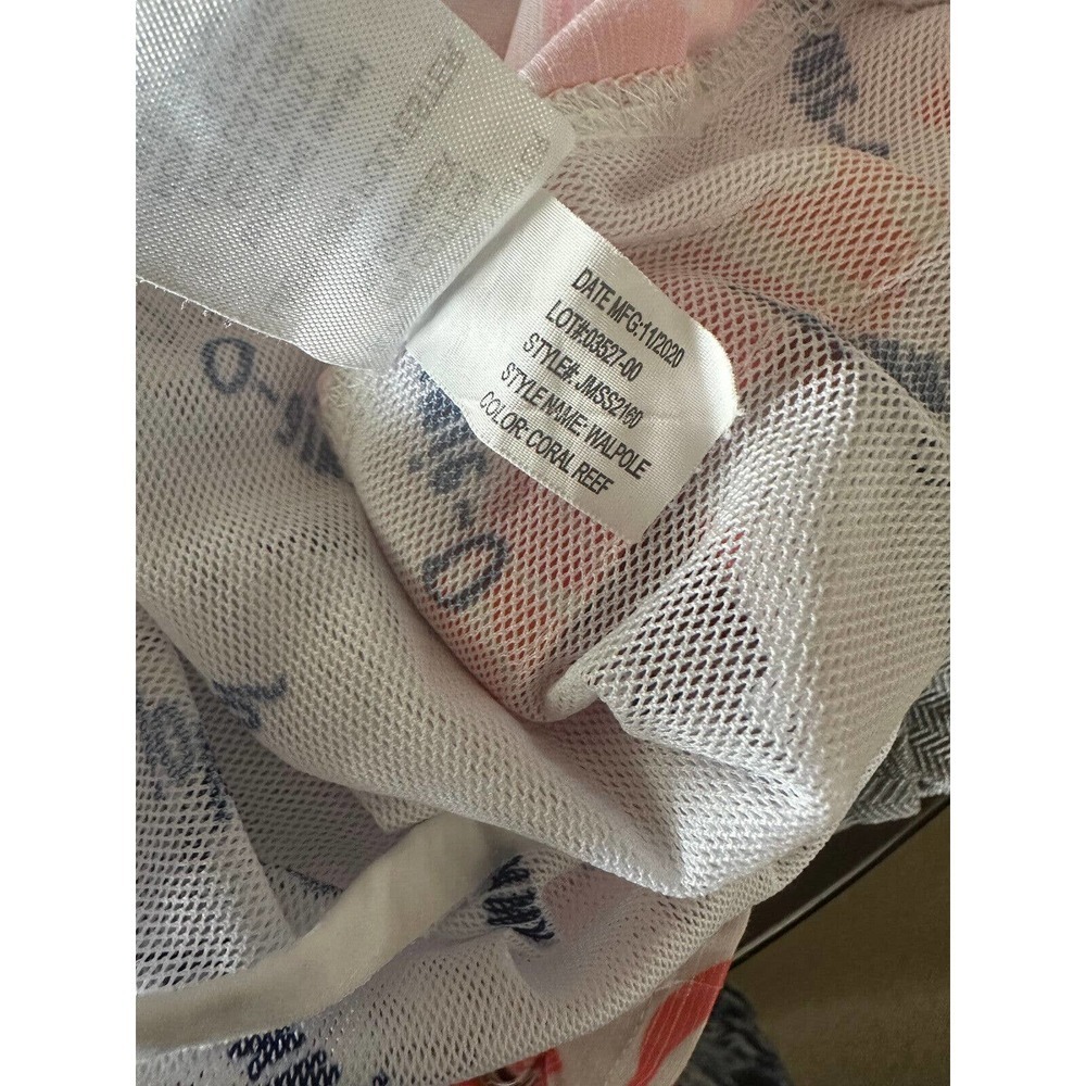 ✨2/$20 Johnnie-O Walpole Wave Print Half Elastic Swim Trunks Coral Reef Mens XXL - Picture 8 of 12